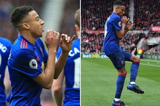 Lingard's goal ceremony